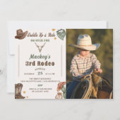 Westerne Verjaardags Rustiek 3e Verjaardagsfeestfo Kaart (Voorkant)