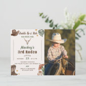 Westerne Verjaardags Rustiek 3e Verjaardagsfeestfo Kaart (Staand voorkant)