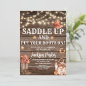 Westerne verjaardagslaarzen Verjaardagsfeestje Kaart (Staand voorkant)