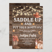 Westerne verjaardagslaarzen Verjaardagsfeestje Kaart (Voorkant / Achterkant)