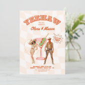 Westerne verjaardagsuitnodiging voor een gezamenli kaart (Staand voorkant)