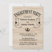 Westerne Verlovingsfeest Houten Cowboy Boot Land Kaart (Voorkant)