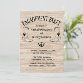 Westerne Verlovingsfeest Houten Cowboy Boot Land Kaart (Staand voorkant)