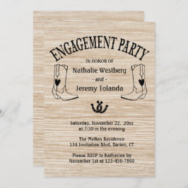 Westerne Verlovingsfeest Houten Cowboy Boot Land Kaart