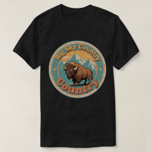 Westerne Vibe Montana Bison Cowboy  stijl T-shirt