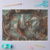 Westerne Victoriaans Steampunk Lady Gator Decoupag Tissuepapier (Craft)