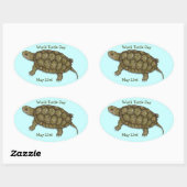 Westerne Vijverschildpad Ovale Sticker (Vel)