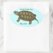 Westerne Vijverschildpad Ovale Sticker (Tas)