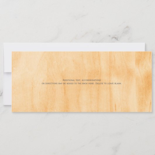 Westerne Vintage bruiloft Ticket Uitnodiging & RSV (Achterkant)