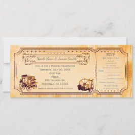 Westerne Vintage bruiloft Ticket Uitnodiging & RSV