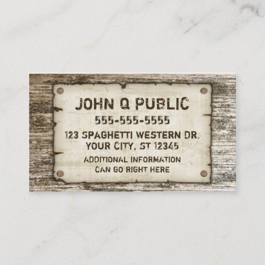 Westerne  Visitekaartjes (Voorkant)