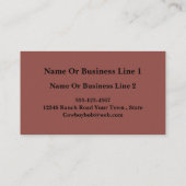 Westerne Visitekaartjes van cowboy en Rodeo Bull (Achterkant)