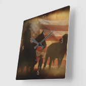 Westerne vlag voor cowboy en vee vierkante klok (Hoek)