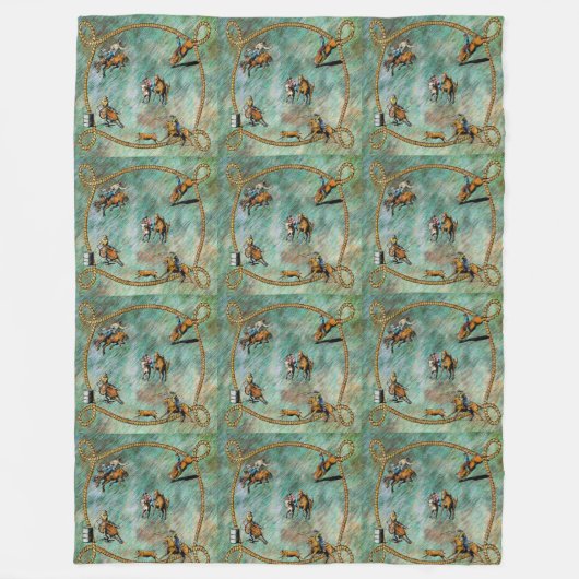 Westerne vlootswand-rodeo-evenementen met een hell fleece deken (Voorkant)