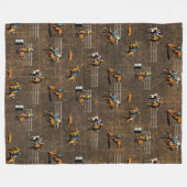 Westerne vlootswand rodeo-evenementen op bruin fleece deken (Voorkant (Horizontaal))