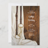 Westerne vogelpartij in Satin and Horse Bit Kaart (Voorkant)