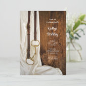 Westerne vogelpartij in Satin and Horse Bit Kaart (Staand voorkant)