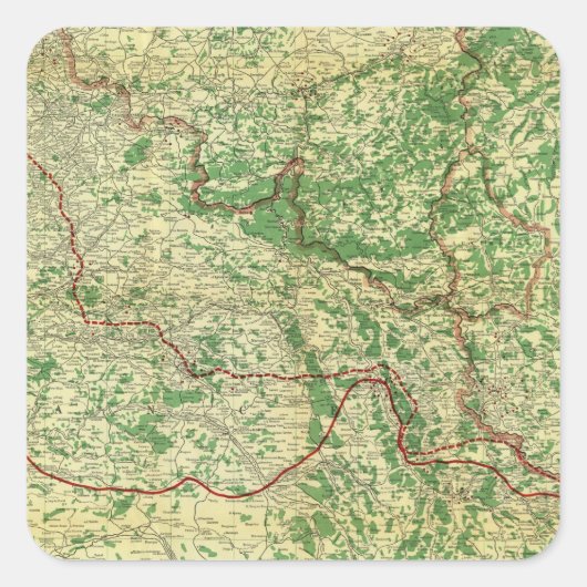 Westerne voorzijde kaart vierkante sticker (Voorkant)