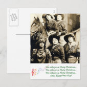 Westerne vrouwen Kerstgroeten Feestdagenkaart (Voorkant / Achterkant)