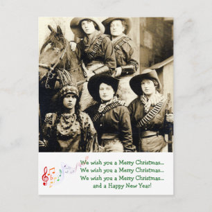 Westerne vrouwen Kerstgroeten Feestdagenkaart