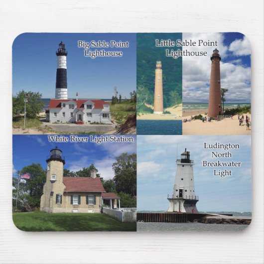 Westerne vuurtoren van Michigan mousepad Muismat (Voorkant)