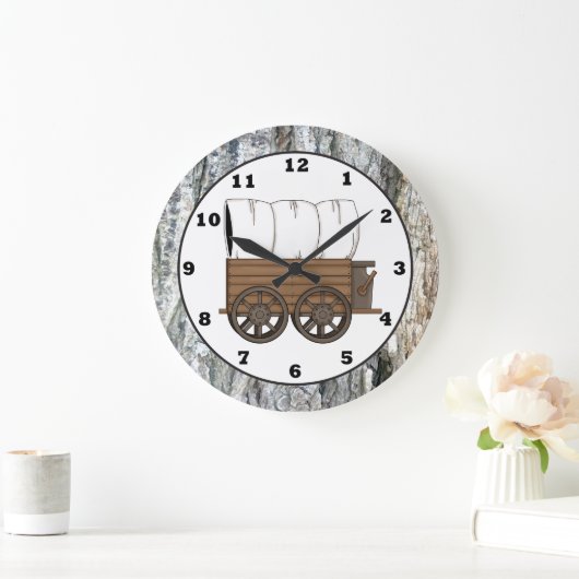 Westerne Wagon Wagon Wandklok in het land (Huis)