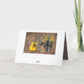 Westerne Wagon Wheel Guitar Cowboylaarzen Zonneblo Bedankkaart (Achterkant)