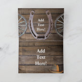 Westerne Wagon Wheel Guitar Cowboylaarzen Zonneblo Bedankkaart (Binnen)