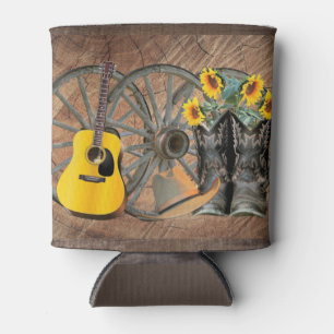 Westerne Wagon Wheel Guitar Cowboylaarzen Zonneblo Blikjeskoeler