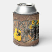Westerne Wagon Wheel Guitar Cowboylaarzen Zonneblo Blikjeskoeler (Blikje Achterkant)