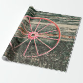 Westerne Wagon Wheel Red Country  ontkoppeling Cadeaupapier (Uitgerold)