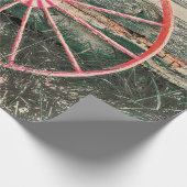 Westerne Wagon Wheel Red Country ontkoppeling Cadeaupapier (Hoek)