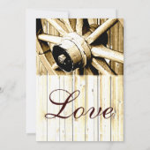 Westerne Wagon Wheel Wedding Invitaties in het lan Kaart (Achterkant)