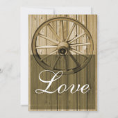 Westerne Wagon Wheel Wedding Invitaties in het lan Kaart (Achterkant)