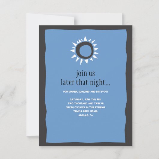 Westerne Wall Israel Bar Bat Mitzvah partijkaart Kaart (Voorkant)