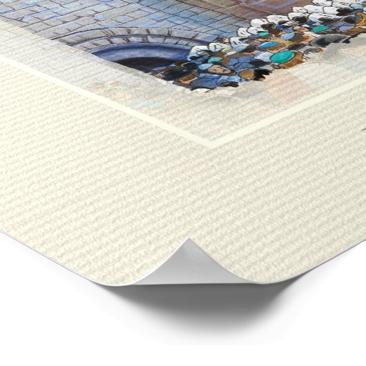 Westerne Wall KOTEL Jerusalem David Old City Art Poster (Hoek)