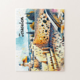 Westerne Wall Kotel Water Color Art Legpuzzel