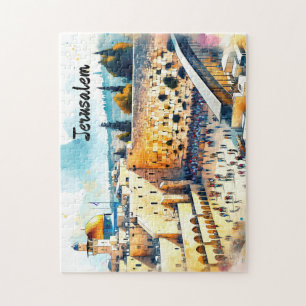 Westerne Wall Kotel Water Color Art Legpuzzel