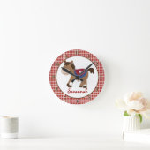 Westerne wandklok van paarden - voeg een naam toe (Huis)