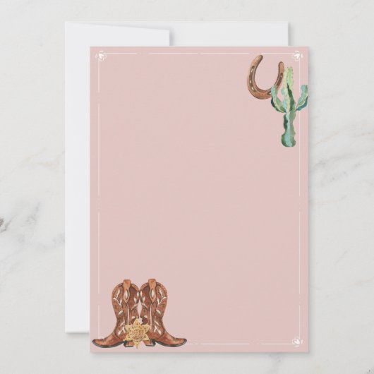 Westerne Waterverf Baby Meisje Douche Kaart (Achterkant)