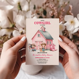 Westerne Waterverf Baby Meisje Douche Kaart