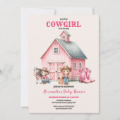 Westerne Waterverf Baby Meisje Douche Kaart (Voorkant)