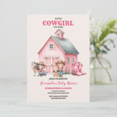 Westerne Waterverf Baby Meisje Douche Kaart (Staand voorkant)