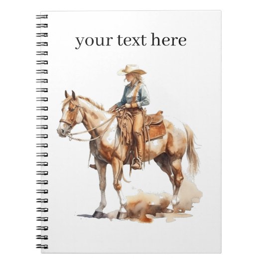 Westerne Waterverf Blonde Cowgirl, custom Notitieboek (Voorkant)