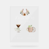 Westerne Waterverf Bruid & bruidegom Signature Dri Acryl Bord (Voorkant)