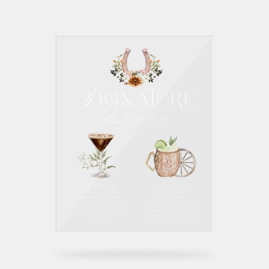 Westerne Waterverf Bruid & bruidegom Signature Dri Acryl Bord (Voorkant)