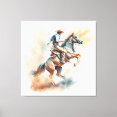 Westerne Waterverf "Bucking Bronco" Canvas Afdruk (Voorkant)