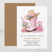 Westerne Waterverf Dream Cowgirl Baby shower Kaart (Voorkant / Achterkant)