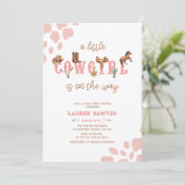 Westerne Waterverf Foto Baby Girl Shower Kaart (Staand voorkant)