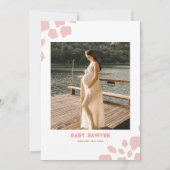 Westerne Waterverf Foto Baby Girl Shower Kaart (Achterkant)